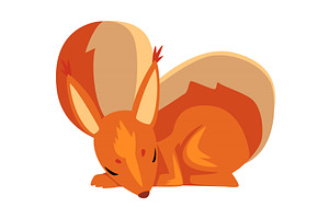 Cute Sleeping Squirrel, Lovely, an Animal Illustration by TopVectors