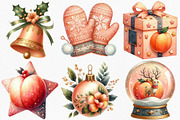 Watercolor Peach Colored Christmas, an Illustration by Canvas Craft (Thumbnail 4 of 7)