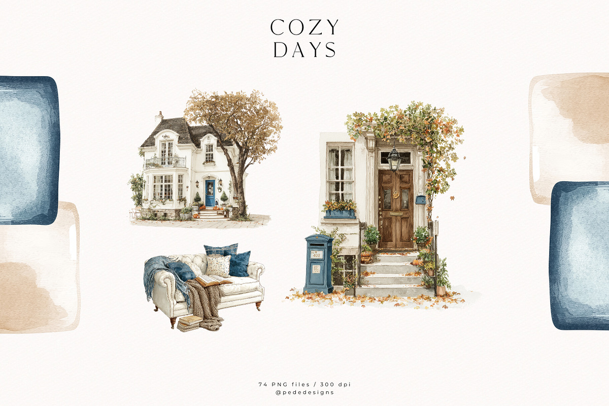 Cozy Days Collection, a Seasonal Illustration by PeDe Designs (Photo 8 of 31)