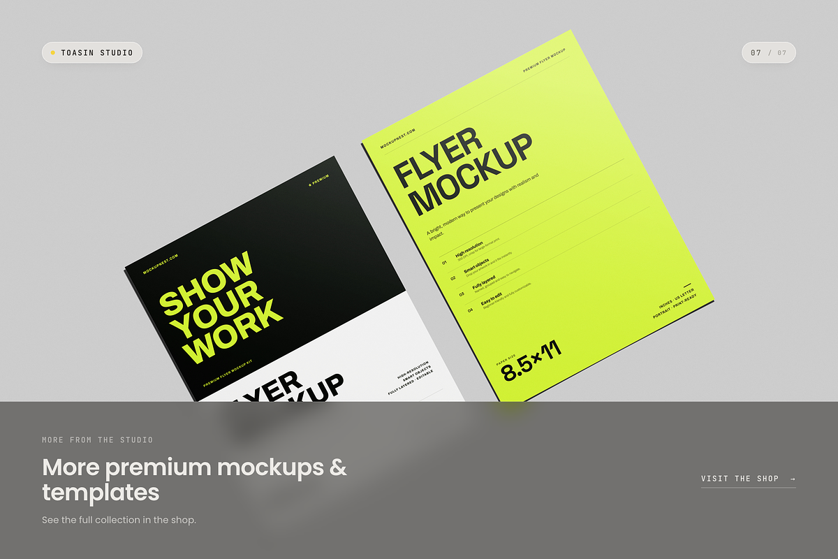 US Letter Flyer Mockup, an Advertising Mockup by Toasin Studio (Photo 7 of 7)