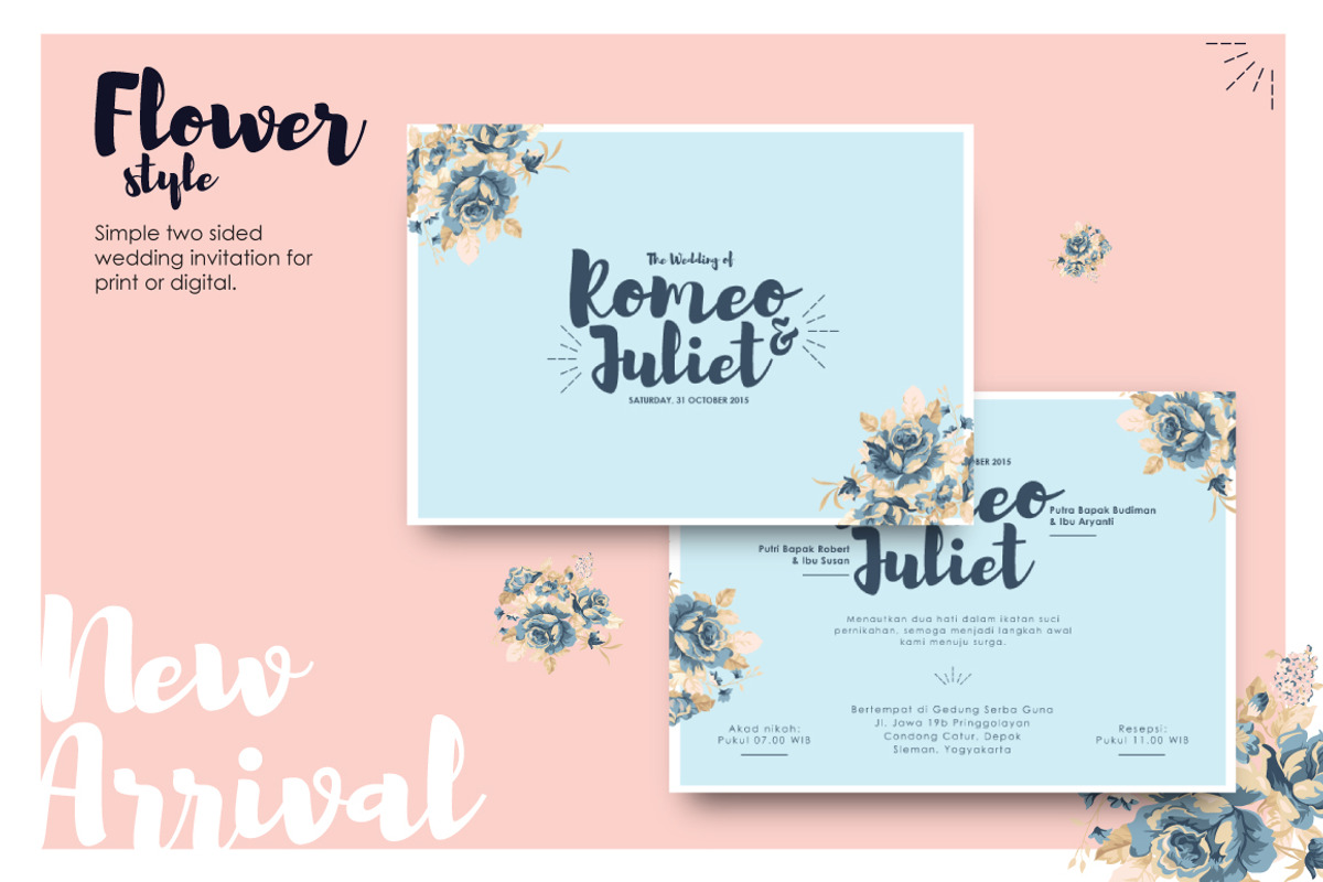 Exclusive flowery wedding invitation, an Invitation Template by Laffmate (Photo 1 of 3)