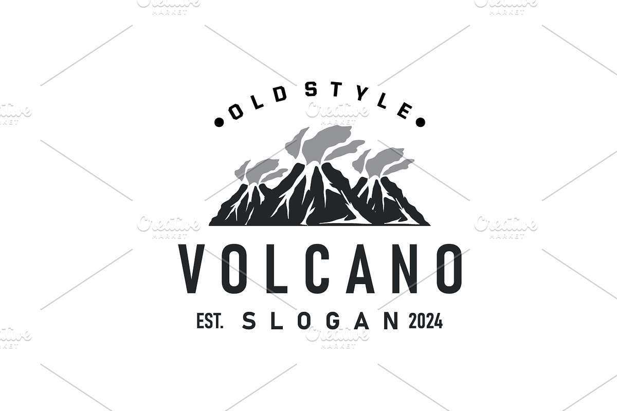 Volcano logo illustration silhouette, a Branding & Logo Template by Maylianaw28