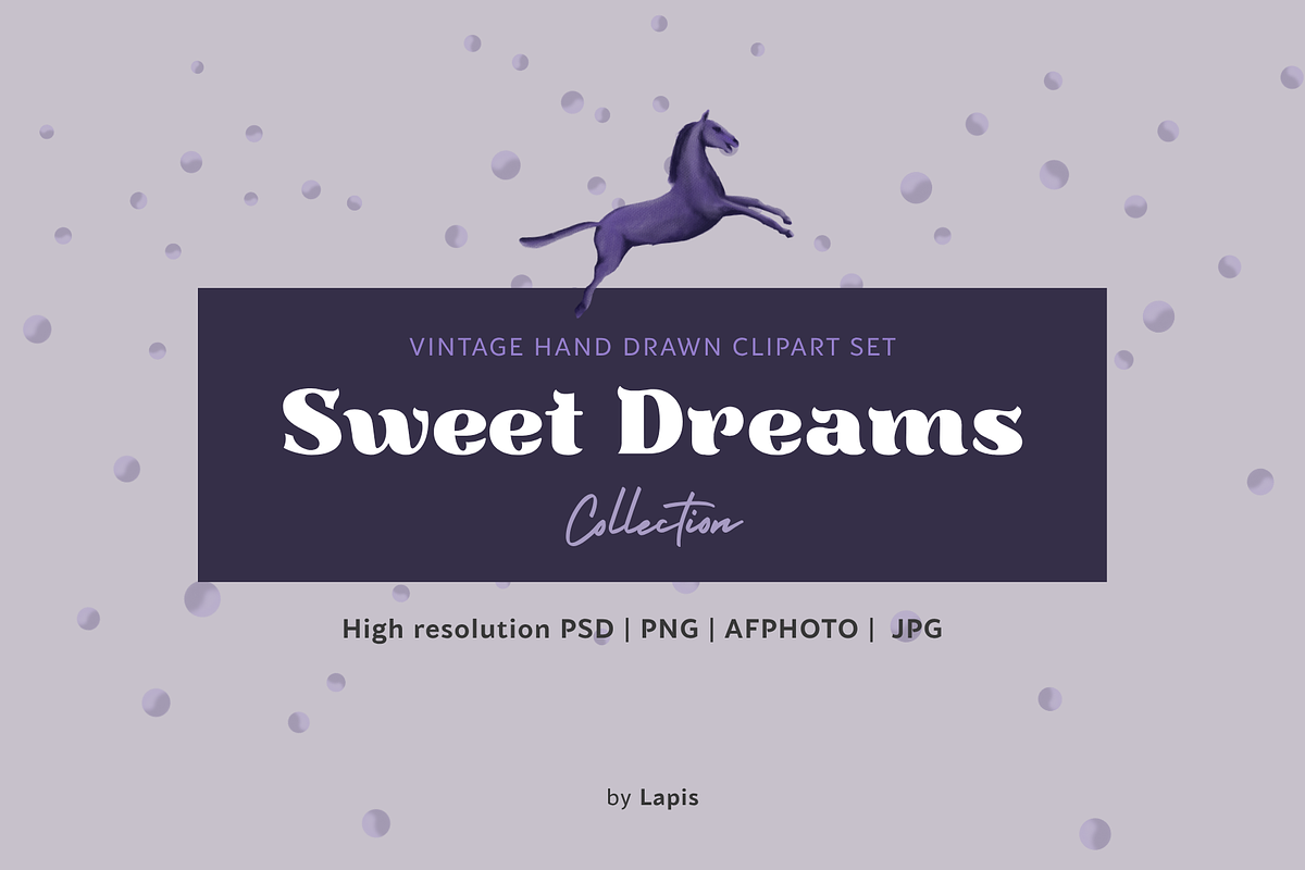 Sweet Dreams Clipart & Patterns, a Decorative Illustration by StudioLapis (Photo 1 of 6)