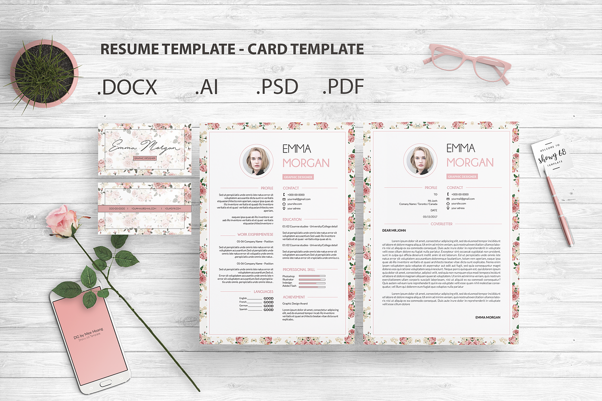 Pack Resume and Card Template / M, a Resume Template by Showy68 Template (Photo 1 of 8)