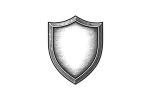 Vintage Shield Icon for Security and, an Object Illustration by AlexArt