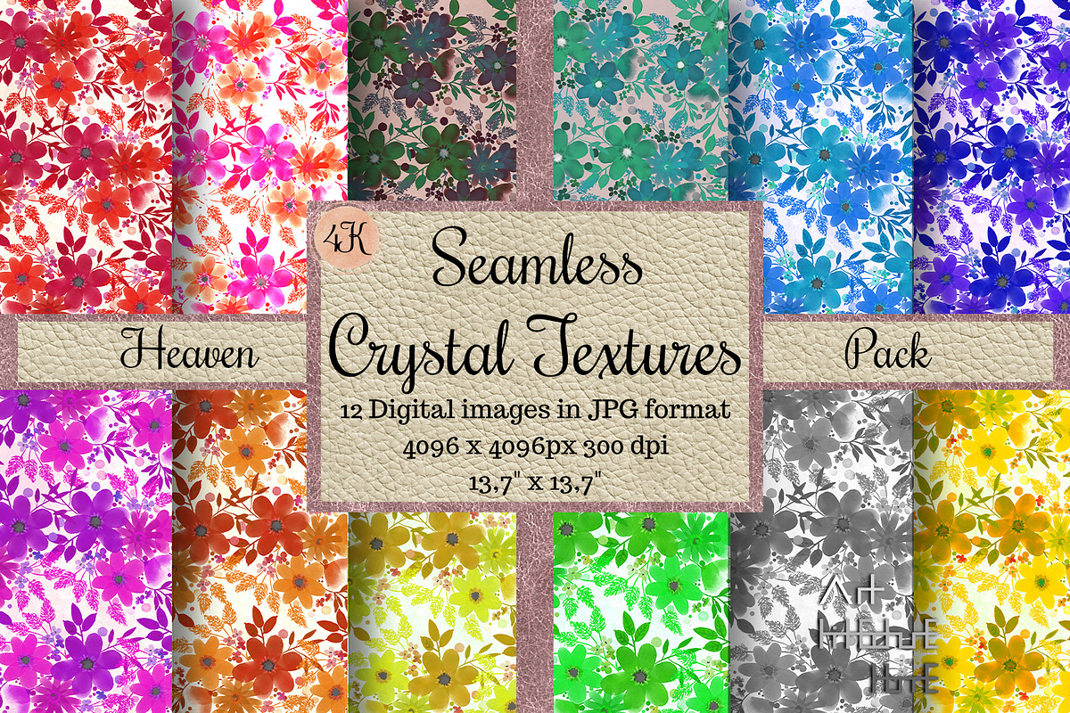 Seamless Floral Pattern Crystals, a Pattern Graphic by Arthitecture Home (Photo 1 of 11)