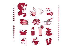 Vector spa icons set., an Object Graphic by RODINA