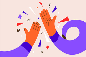 High five vector illustration, a Person Illustration by Zaie