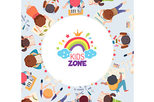 Kids top view. playground zone for, an Illustration by Onyx