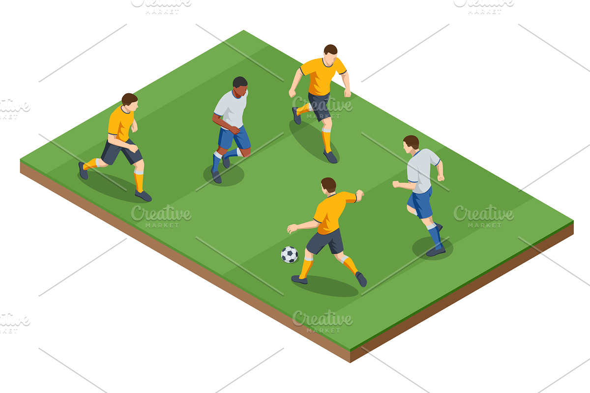 Isometric football match scene with, a Sport Illustration by Golden Sikorka