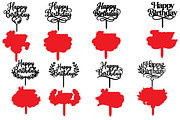 Birthday Cake Topper Laser Cut SVG, an Object Graphic by DreamCafeArt (Thumbnail 4 of 6)