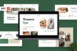 Women Spa - Beauty Powerpoint, a Presentation Template by Deepslide Studio