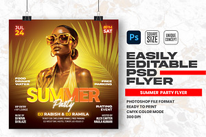 Summer Party Flyer Design Template, a Flyer Template by Shajib Shikder