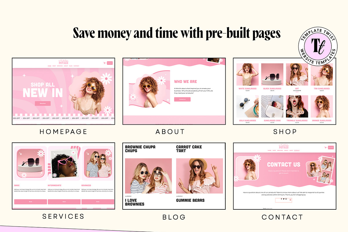 Pink Squarespace 7.1 Template, a Squarespace Template by Template Twist Shop (Photo 8 of 10)