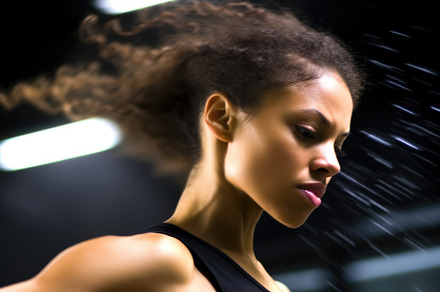 The grace and artistry of a female athlete during her dance prac, a Sports & Recreation Photo by designvectx