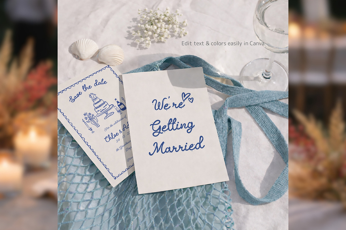 Wedding Save the Date Canva bd003, an Invitation Template by TyphoonStudio (Photo 4 of 9)