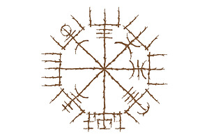 Vegvisir true wooden branches