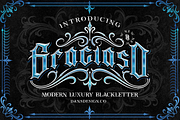 GRACIASO presale, a Blackletter Font by dansdesign (Thumbnail 2 of 9)
