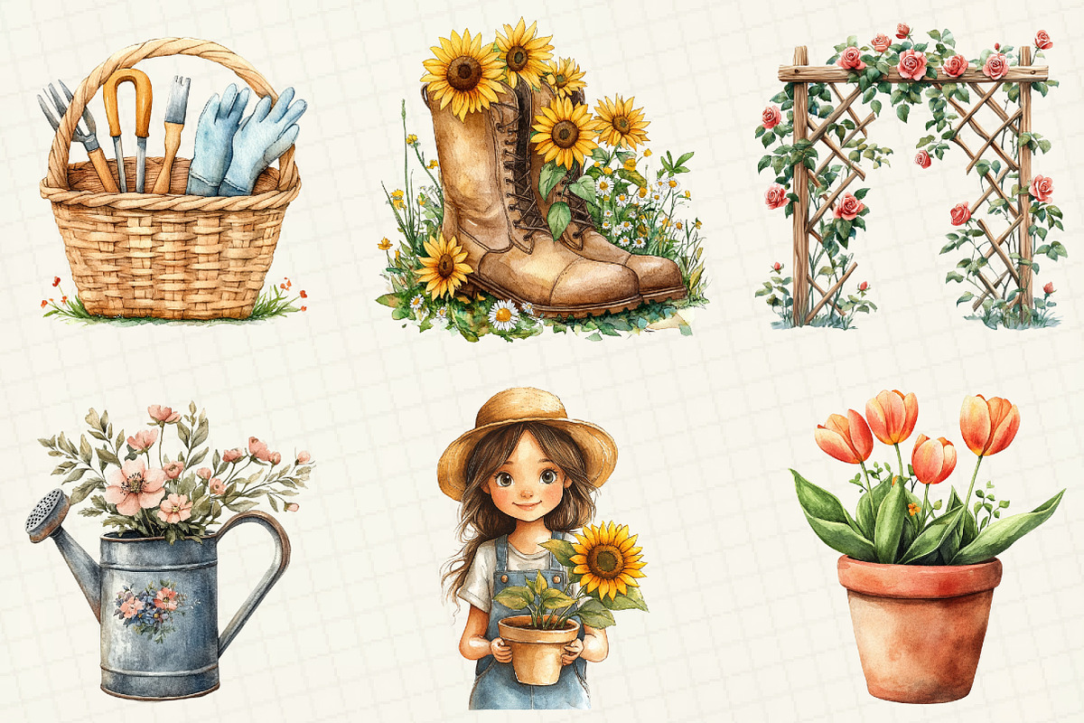 Gardening Girl Sublimation Bundle, an Illustration by OK Design (Photo 4 of 5)