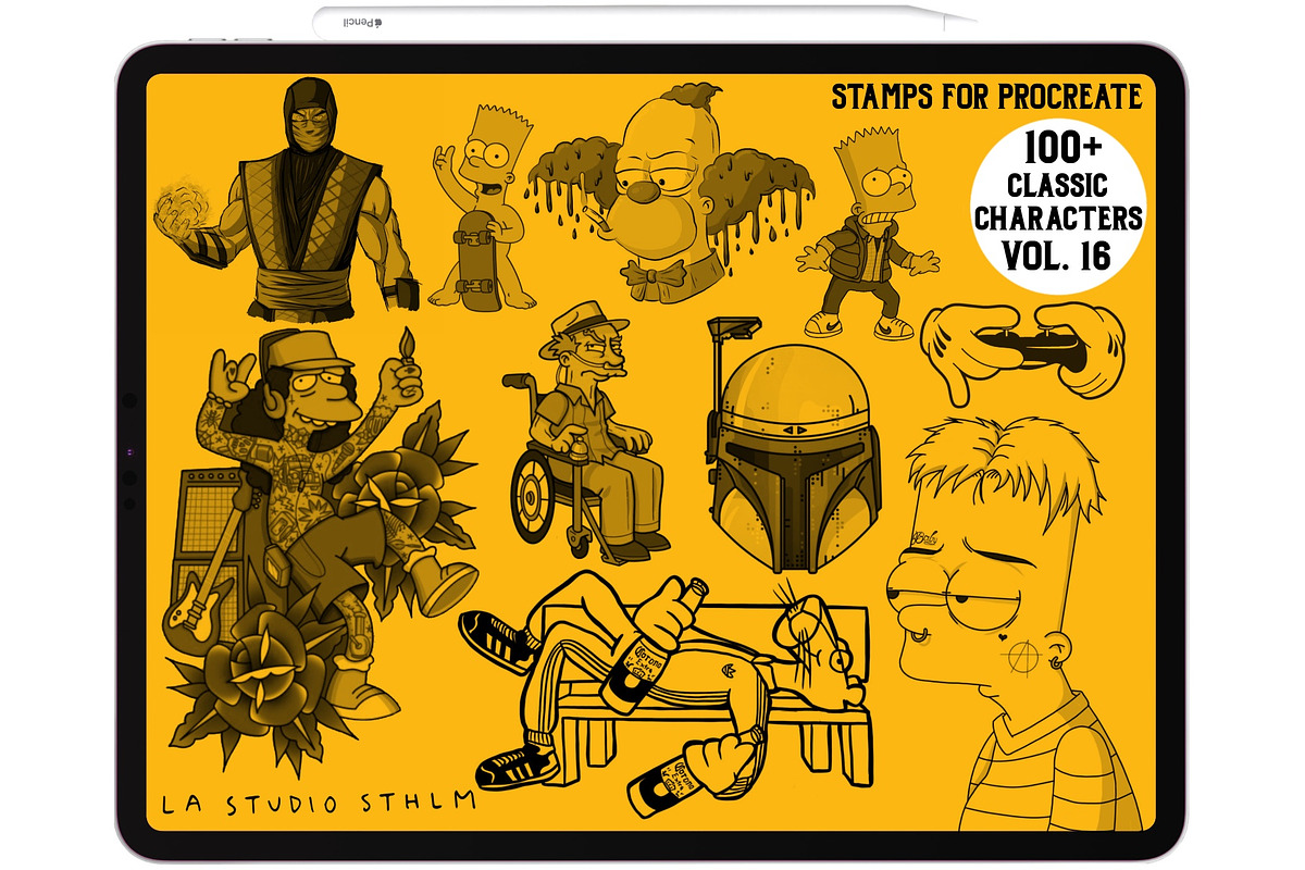 Bundle 2 Classic Character-Stamp Set, a Brush Add-On by LA Studio Sthlm (Photo 9 of 17)