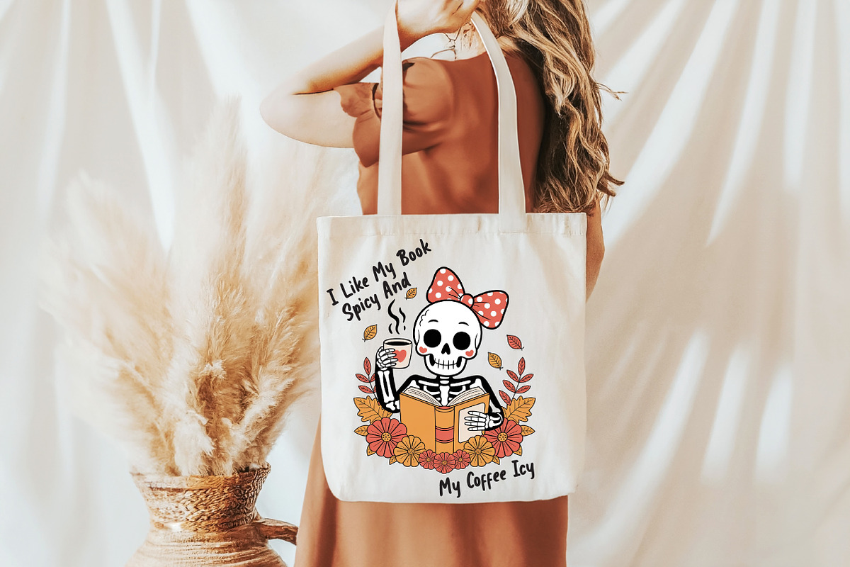 I Like My Book Skeleton Png Sublimat, an Illustration by Daily.Designs (Photo 5 of 5)