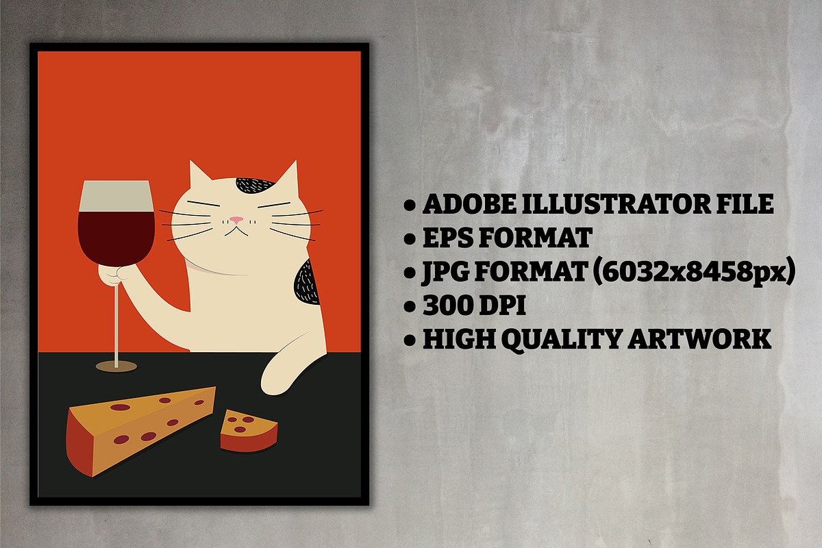 Cats Drinking Wine, an Animal Illustration by Cool Worker (Photo 8 of 9)