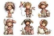 Whimsical Easter Kids Clipart Set, an Illustration by Daily.Designs (Thumbnail 7 of 7)