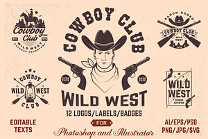 Cowboy Club Logos/Labels/Badges