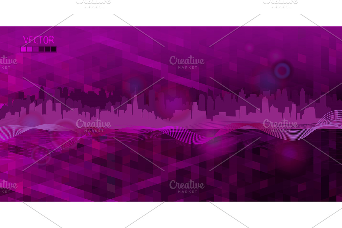 City violet abstract background, a Technology Illustration by Nenahliadava Design