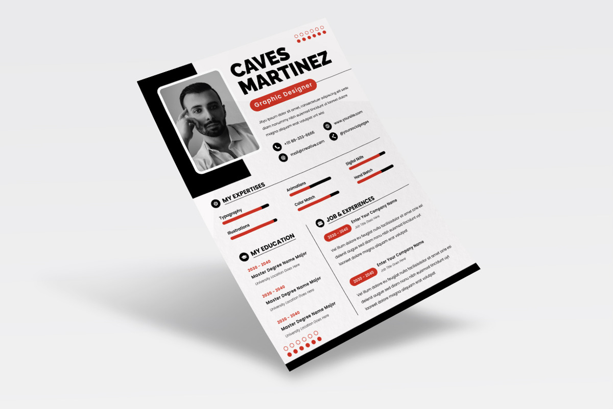 Mono Style Resume CV, a Resume Template by iDoodle Studio (Photo 3 of 4)
