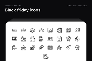Black friday icons, an Outline Icon by Wencory