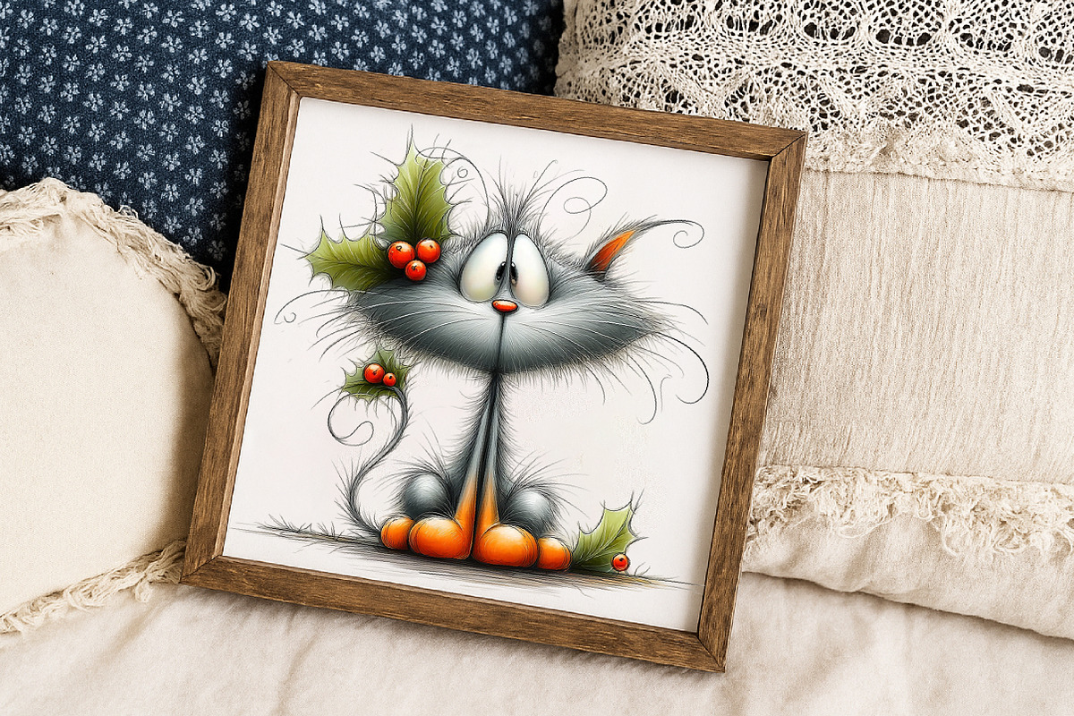 Quirky Chirstmas Cat-27 Png, an Illustration by Libby Wishes (Photo 3 of 7)