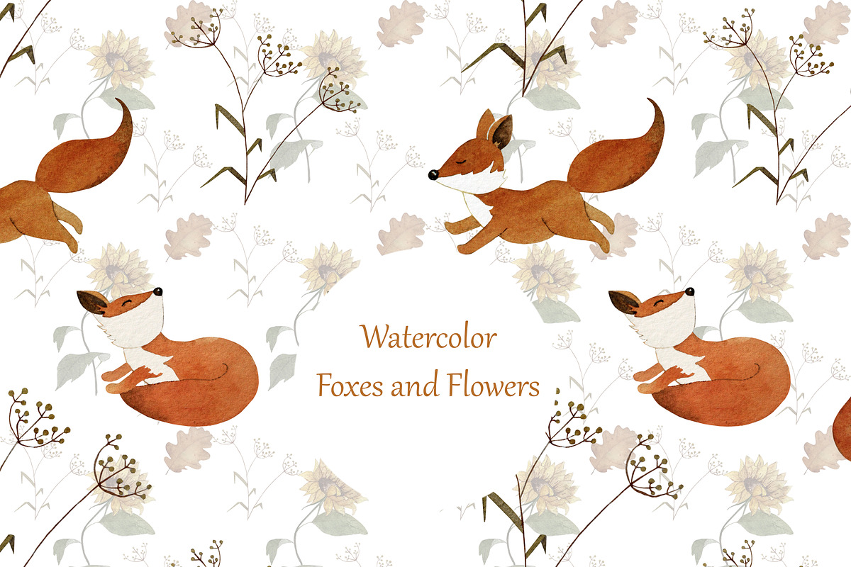 Watercolor Foxes, an Illustration by Pretty light (Photo 1 of 5)