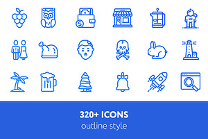 320 + icons outline style