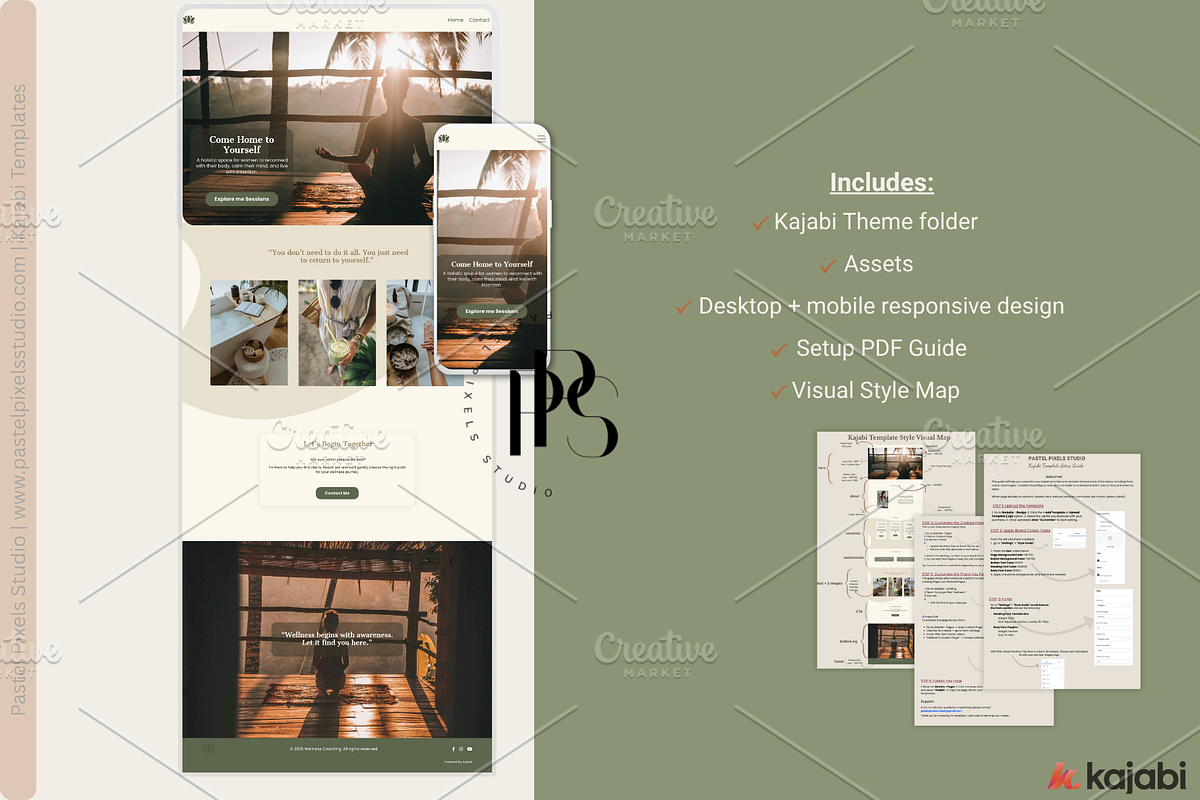 Wellness Coach Website Template, a Landing Page Template by Pastel Pixels Studio (Photo 5 of 5)