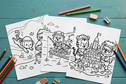Cozy Ocean Buddies Coloring Page PDF, an Animal Illustration by Image for Sale (Thumbnail 3 of 3)
