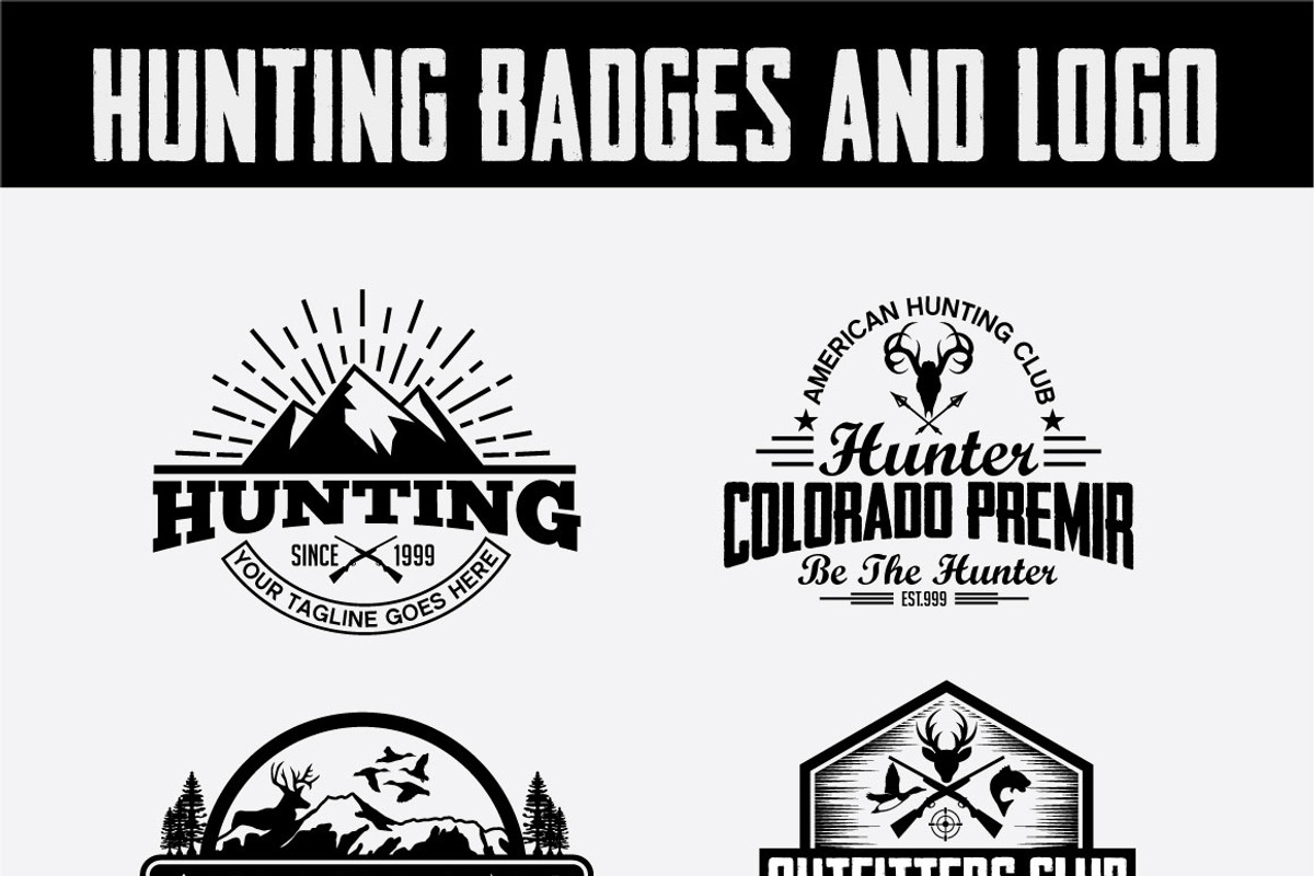 Hunting Vintage Badges and Logos, a Branding & Logo Template by shazi (Photo 1 of 11)