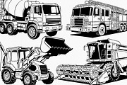 Heavy Vehicle Hand-Drawn Vector, a Transportation Illustration by Tekuni (Thumbnail 2 of 9)