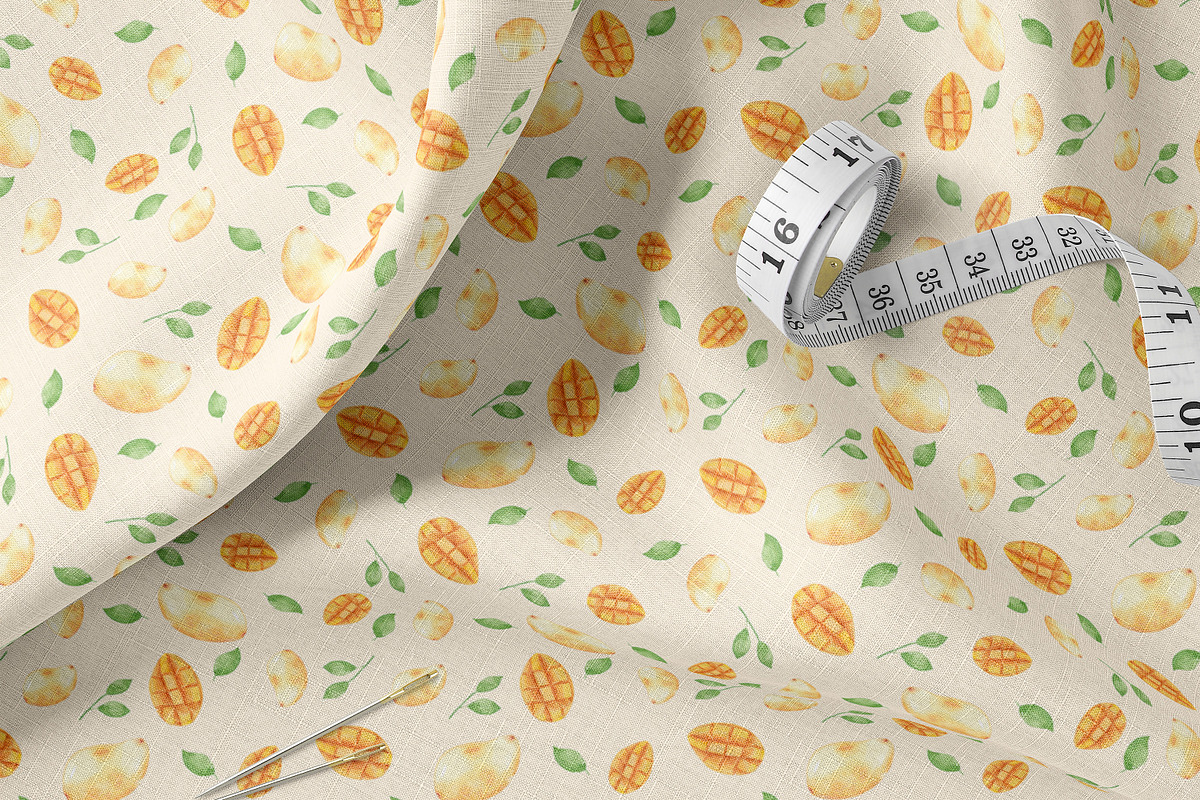 Watercolor Mango Seamless Pattern, a Pattern Graphic by Oksana Dovhopol Art (Photo 6 of 11)