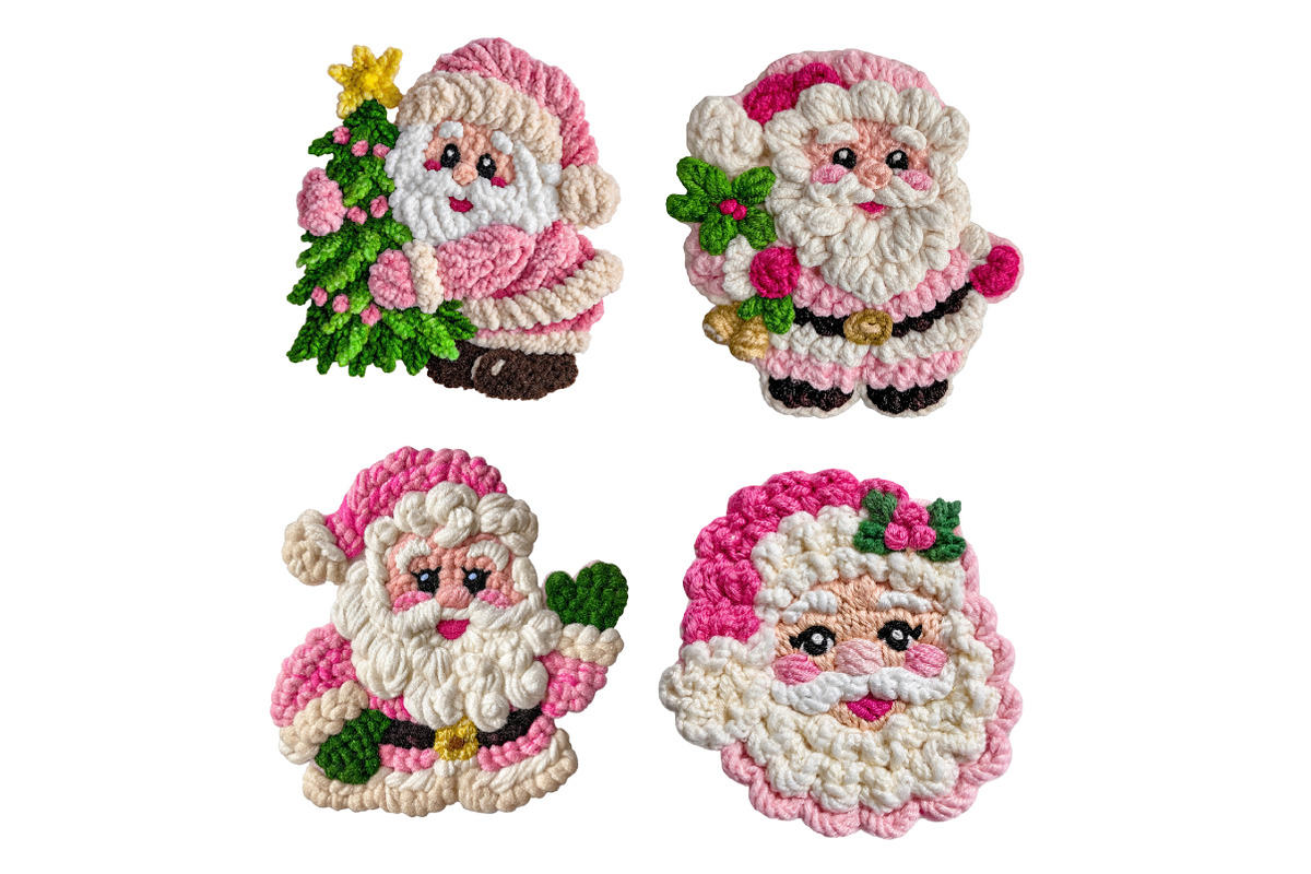 Latch Hook Yarn Crochet Santa clipar, an Illustration by Designworld (Photo 4 of 4)