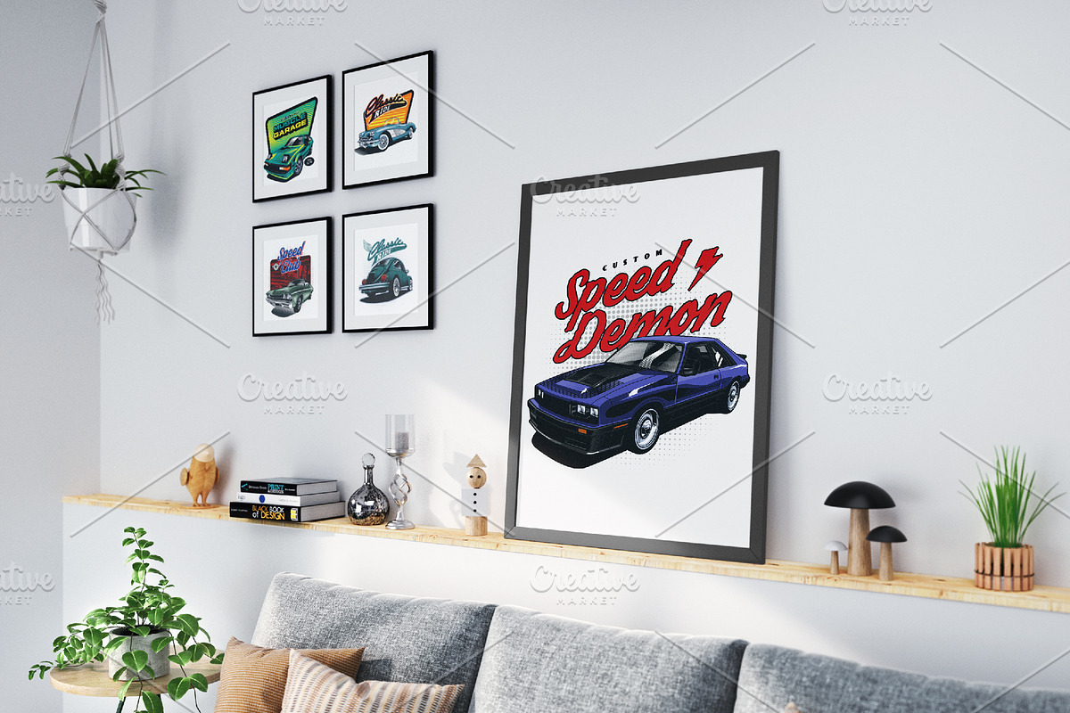 Vintage Classic Car Collection no 07, a Transportation Illustration by The BolzStudio (Photo 5 of 12)
