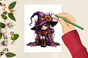 Halloween Cute Girl Sublimation, a Seasonal Illustration by Craft Nest (Thumbnail 2 of 5)