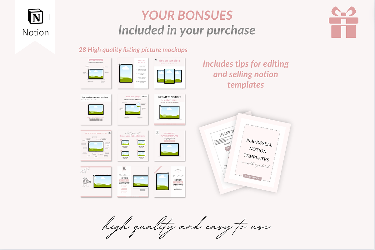 Notion template bundle dashboard, a Templates & Theme by Cate Creates (Photo 3 of 12)
