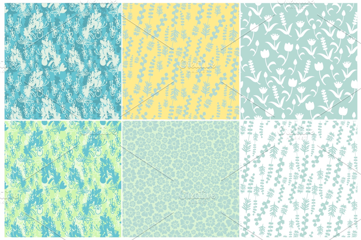 Seamless patterns with flowers