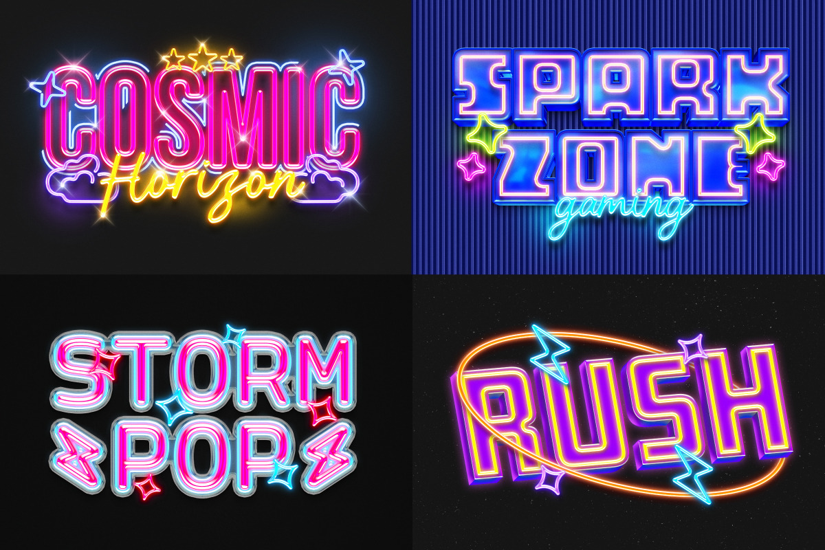 Neon Glow Text Effects, a Layer Style Add-On by Matsero (Photo 2 of 4)