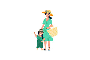 Mother and daughter wearing summer, a Sport Illustration by pikepicture