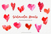 Watercolor Hearts, a Decorative Illustration by MariaScaroniAtelier (Thumbnail 1 of 6)