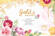 Gold & watercolor collection, a Texture Illustration by Elegantia (Thumbnail 1 of 13)