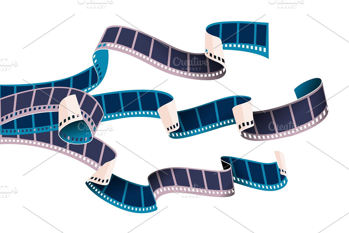 Stripes of movie cinema film reels., an Illustration by LoopAll