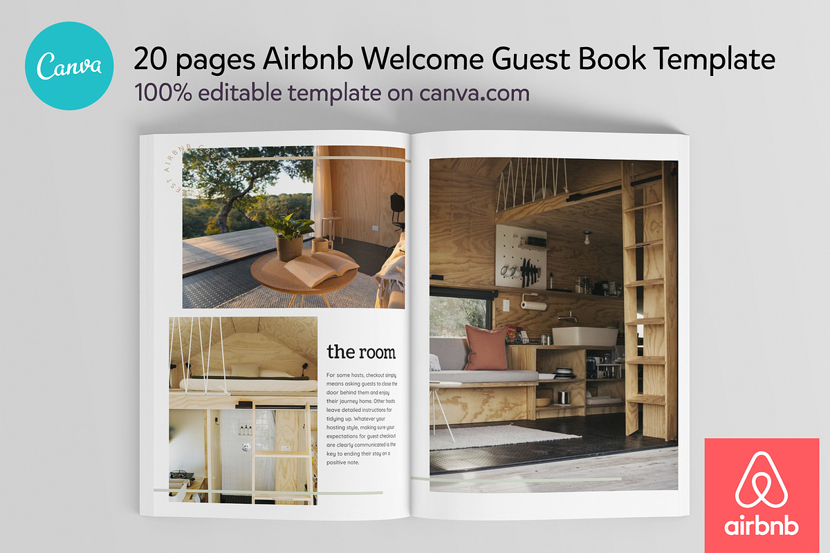 Airbnb Guest Book Canva template, a Templates & Theme by DeLaGranSiete (Photo 4 of 10)